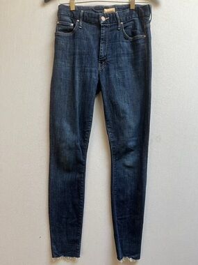 Mother High Waisted Looker Slim raw hem jeans Sz 27